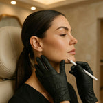 NP injector marking jawline contour treatment zone with dermographic pencil during filler consultation at HoneMD Torrance